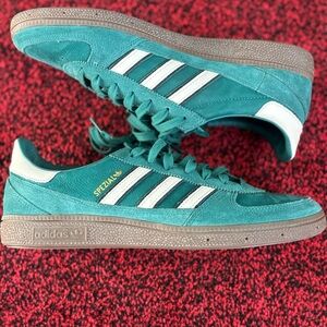 Adidas Spezial Turquoise and White Sneakers